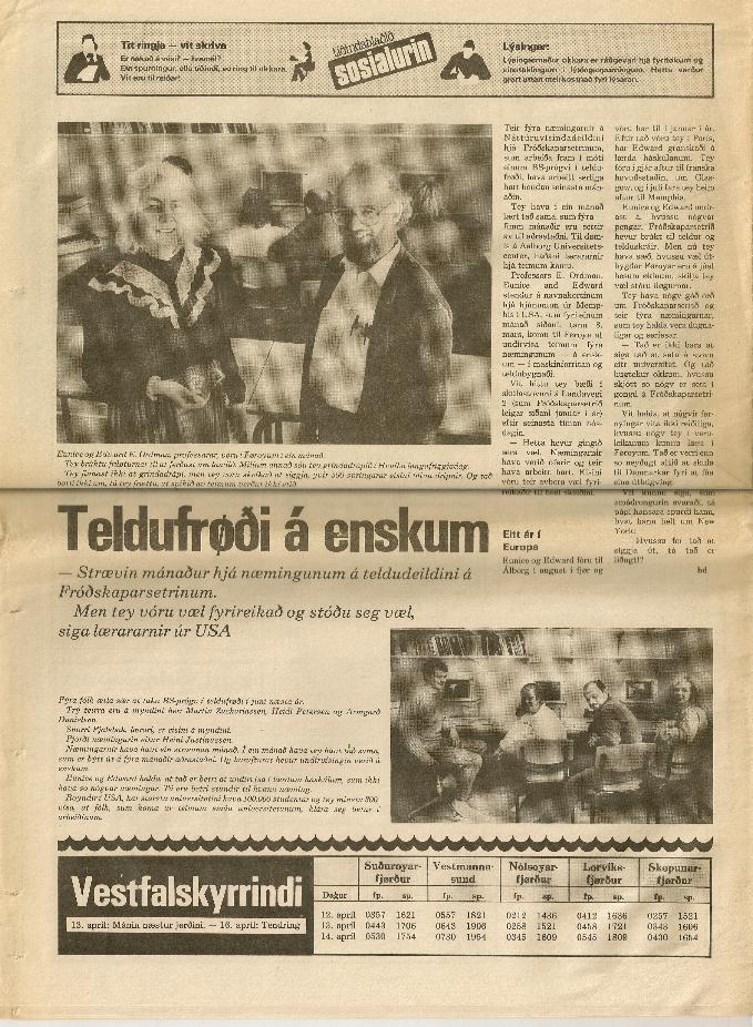 Newspaper article in Faroese